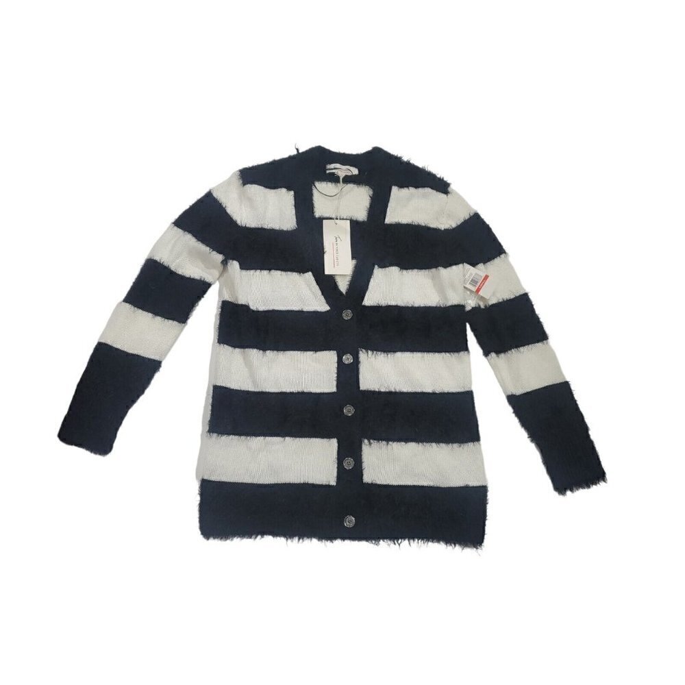 Two by Vince Camuto Black & White Stripped Women's Button Down Sweater S…